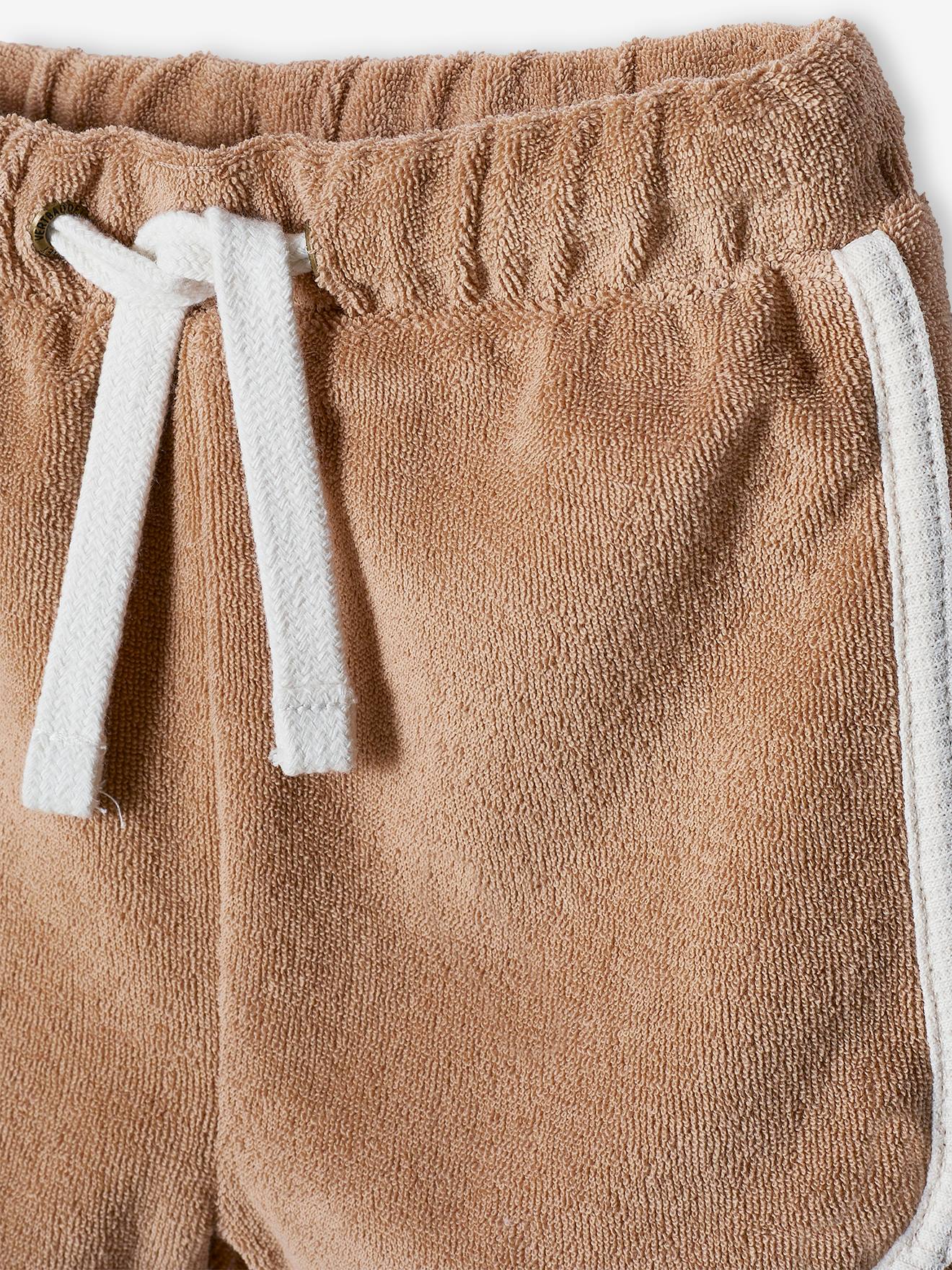 Conjunto de lã encaracolada para bebê: camiseta + shorts marrom-acinzentados