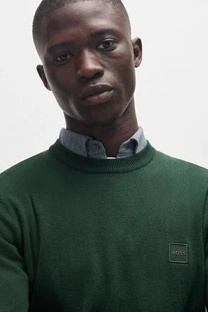 BOSS Pullover Kanovano Donkergroen 50527583-350 kopen