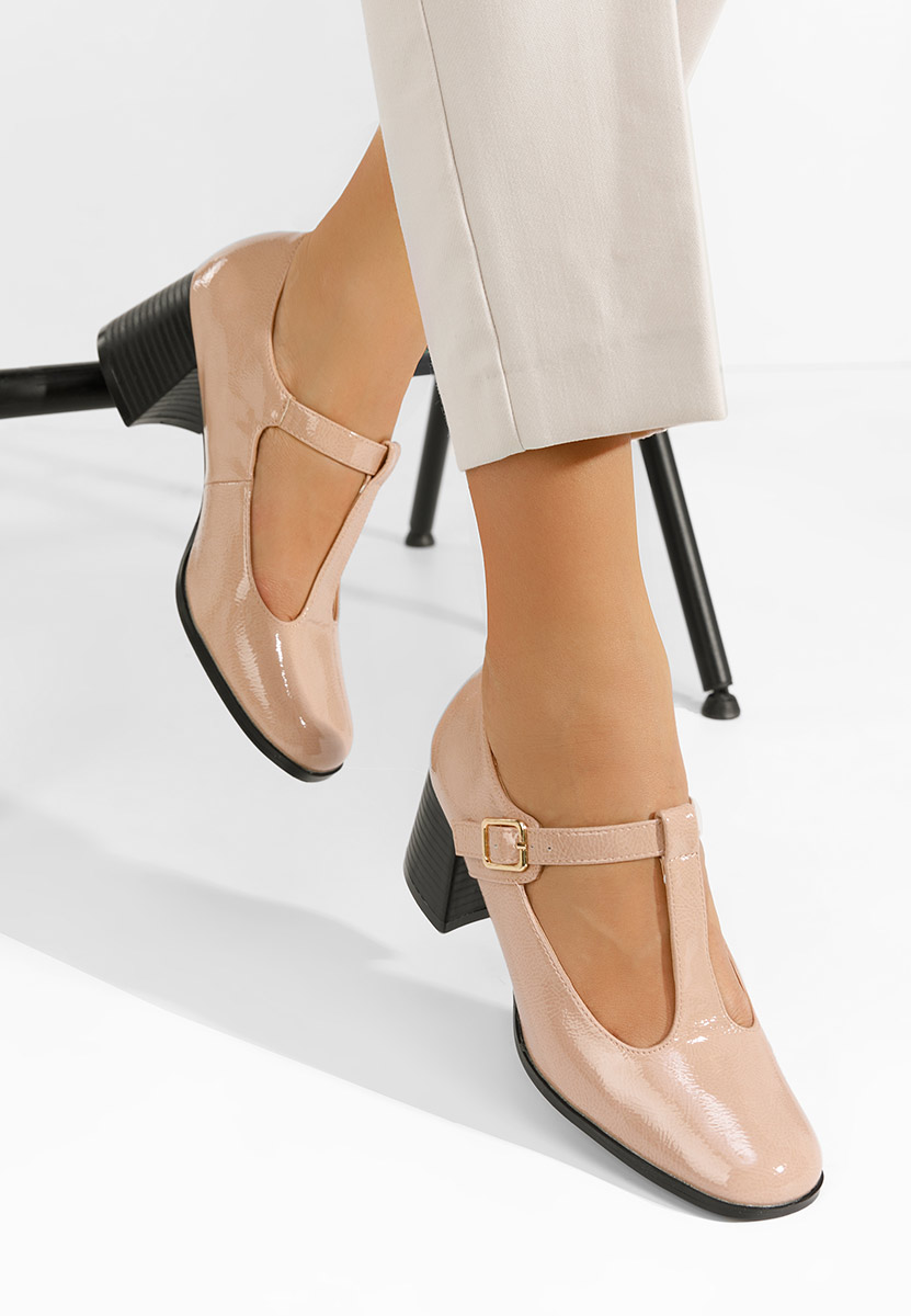 Chaussures à talon moyen beige Vesita