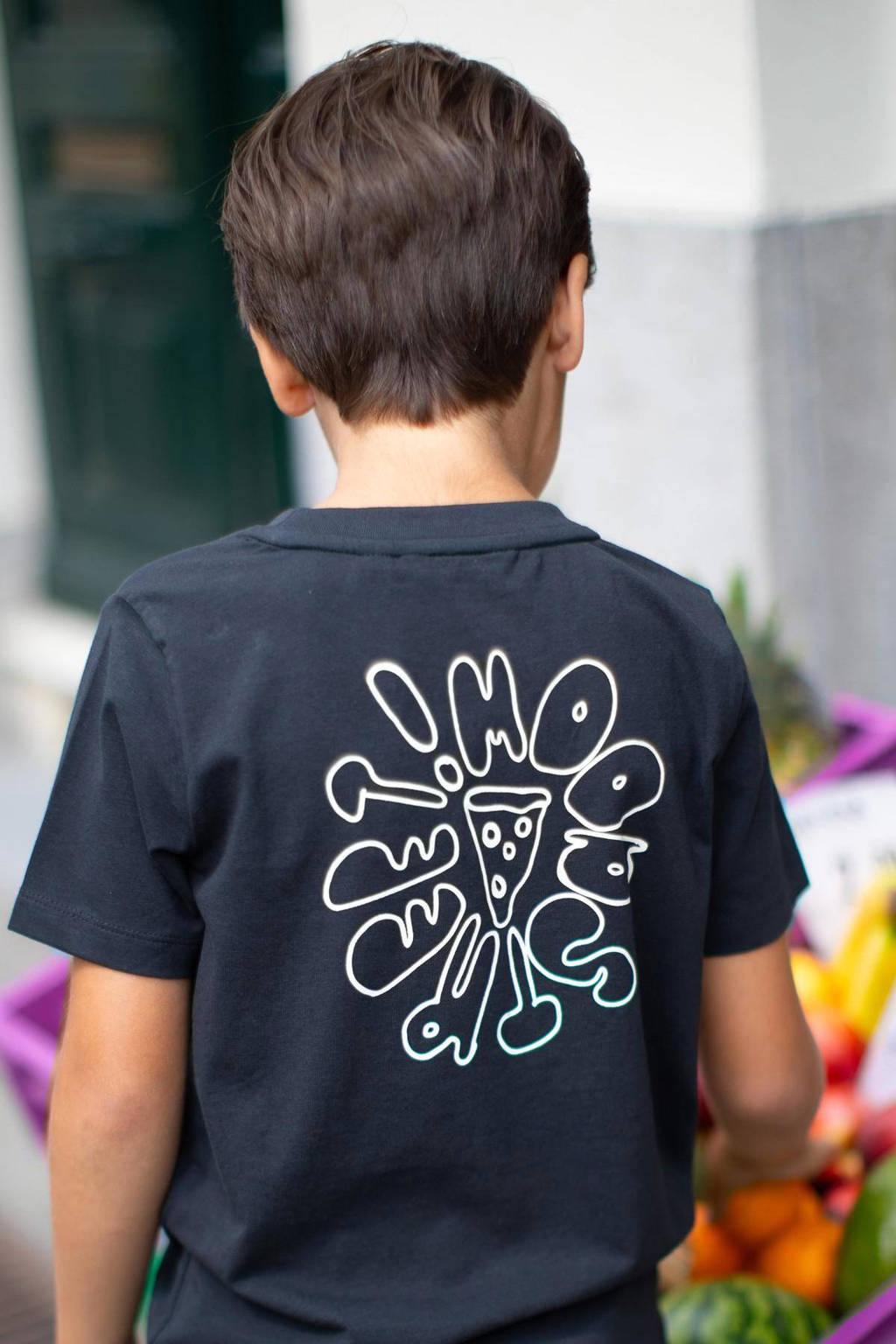 Moodstreet T-shirt met backprint zwart