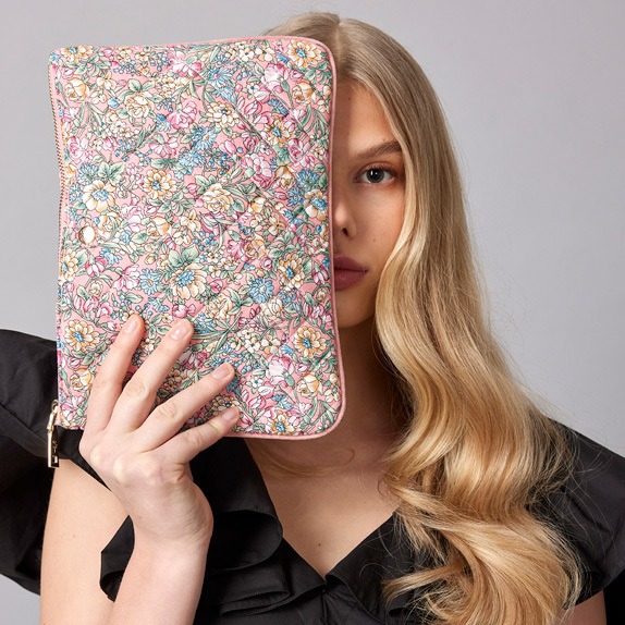 Fan Palm Rosie Flower Clutch