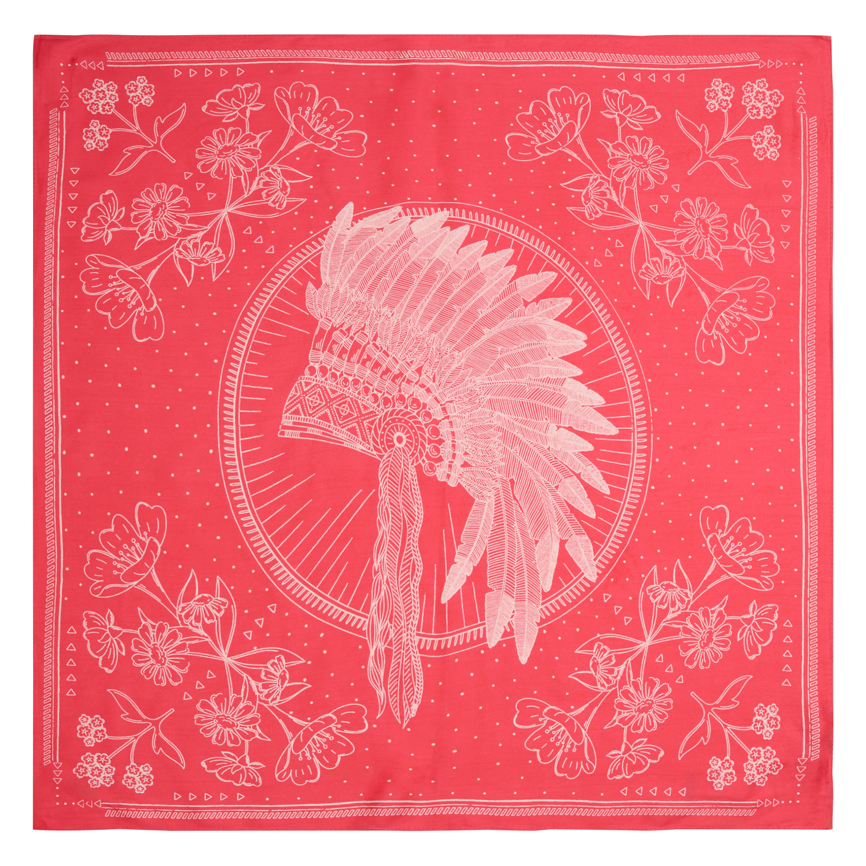 PALIKA - Foulard imprimé en coton | Rouge