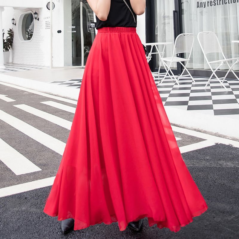 Lewwe - Maxi A-lijn chiffon rok