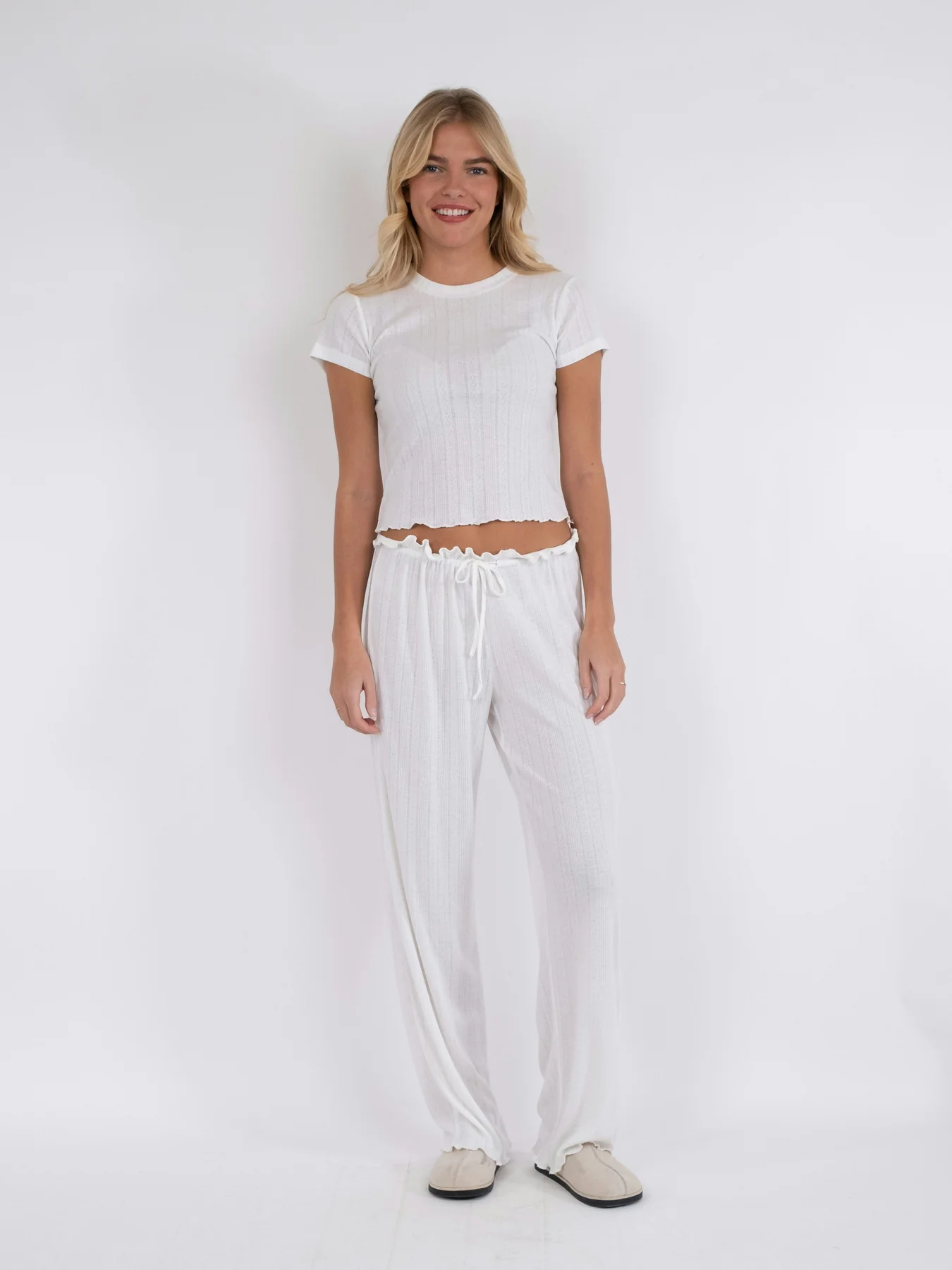 Neo Noir Lonnie Pointelle Top white