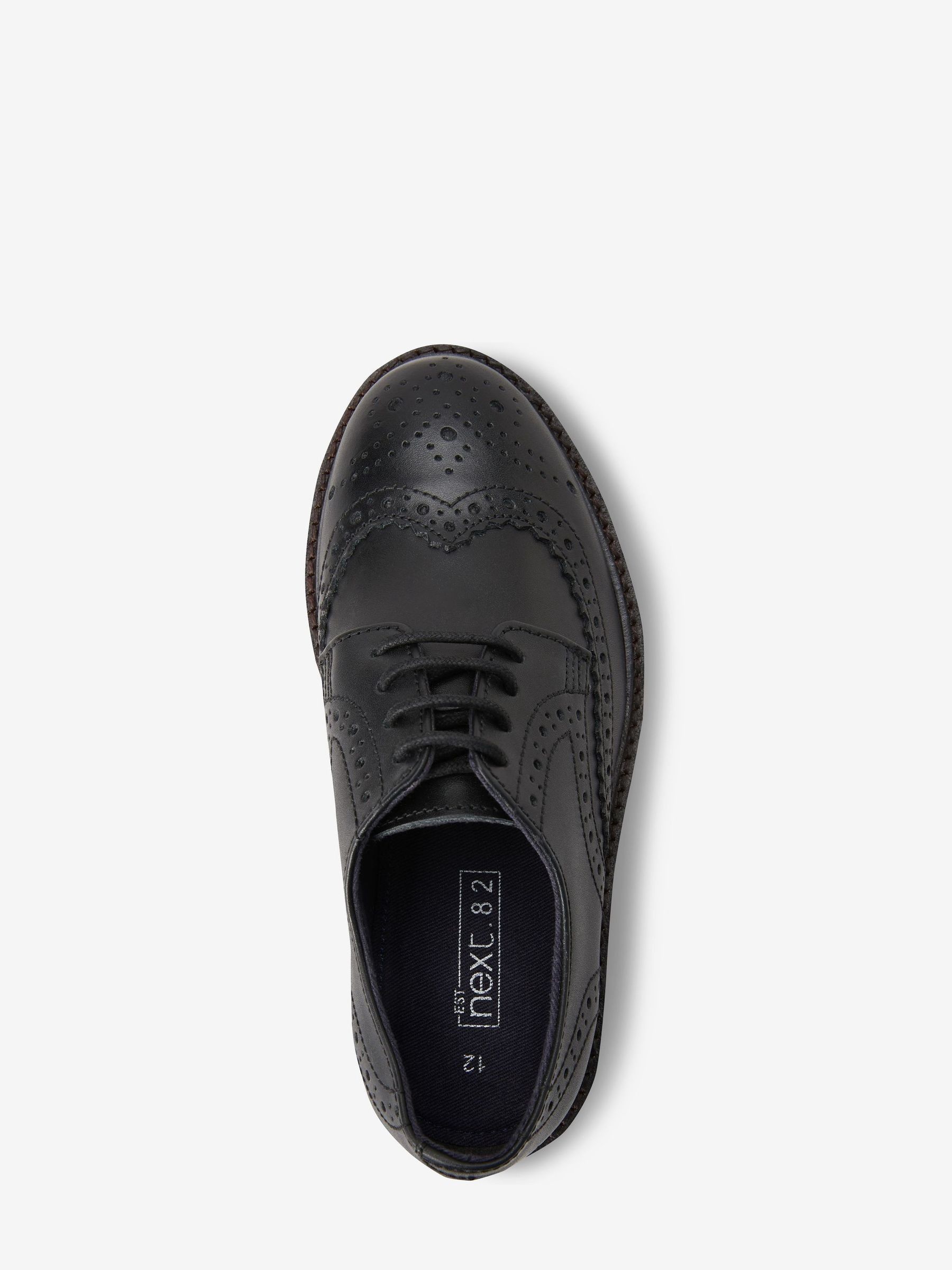 Zwart - Leren Brogue schoenen met veters