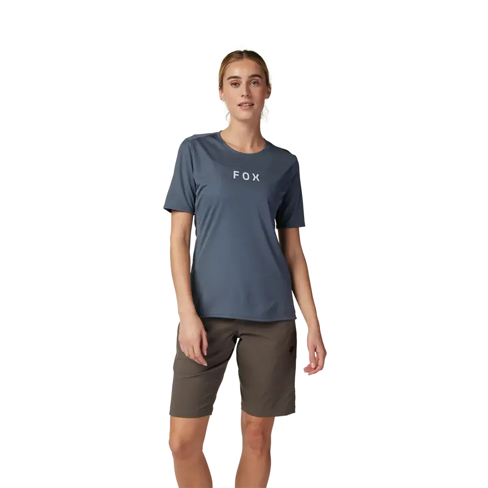 Fox Ranger MTB Fietsshirt Korte Mouwen Blauw/Grijs Dames