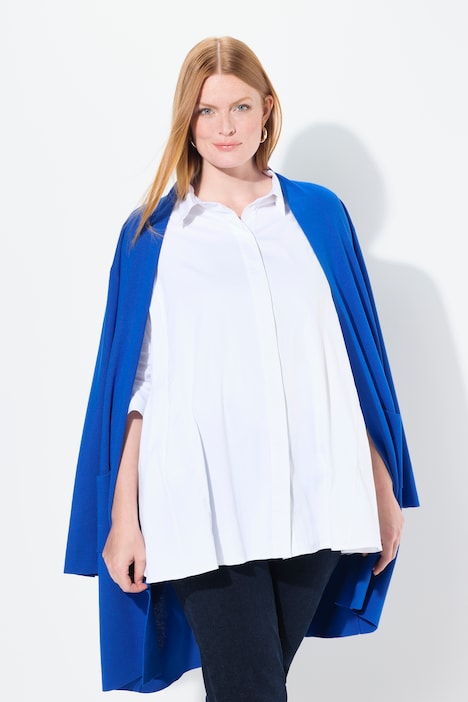 Bluse, Godeteinsätze, A-Linie, Hemdkragen, 3/4-Arm