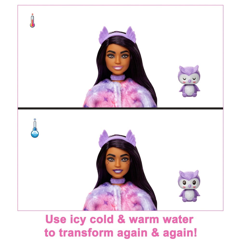 Barbie Cutie Reveal Puppe mit Eulen-Plüschkostüm und 10 Überraschungen