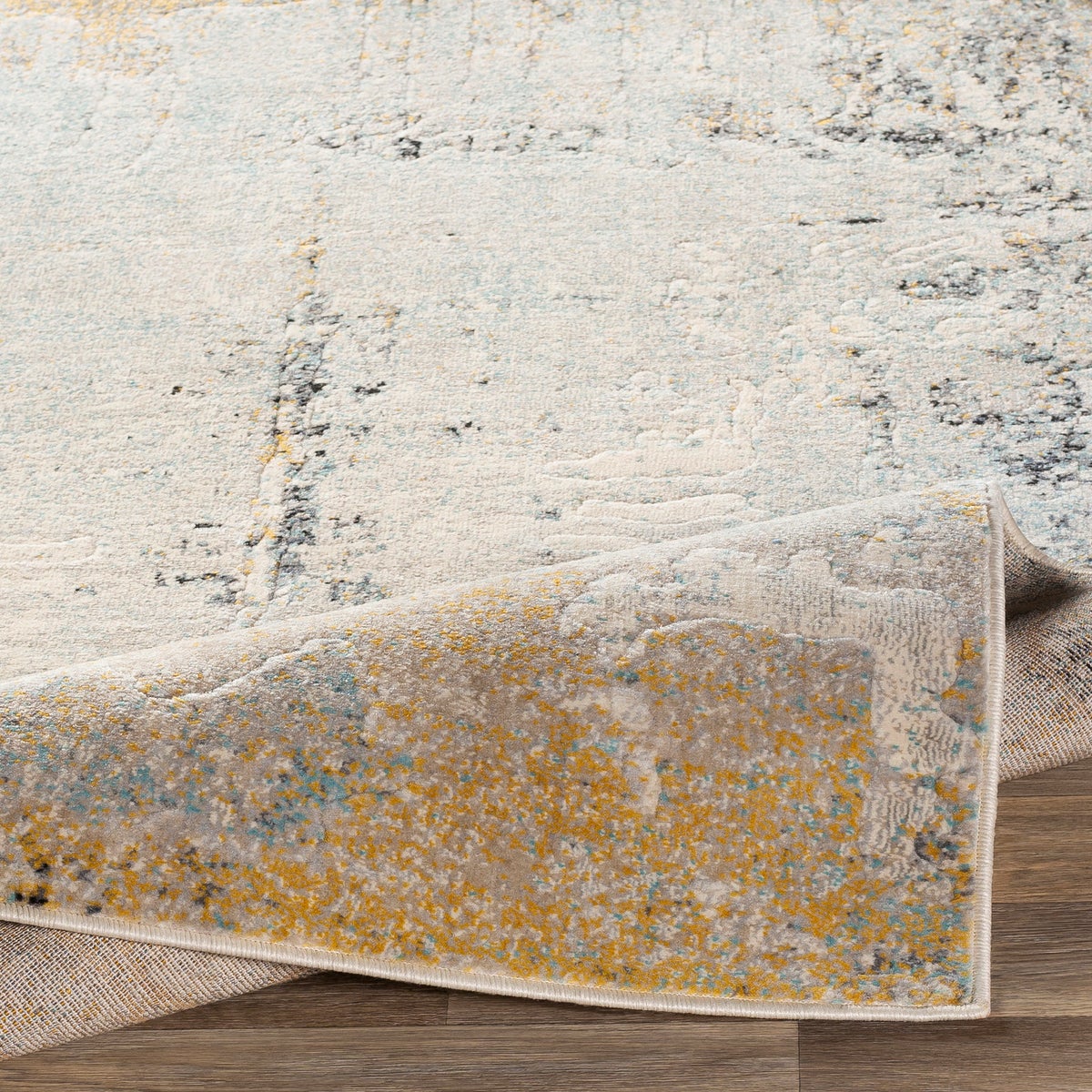 Abstract modern halkleed, veelkleurig/blauw, 80x220 cm, BELLATRIX