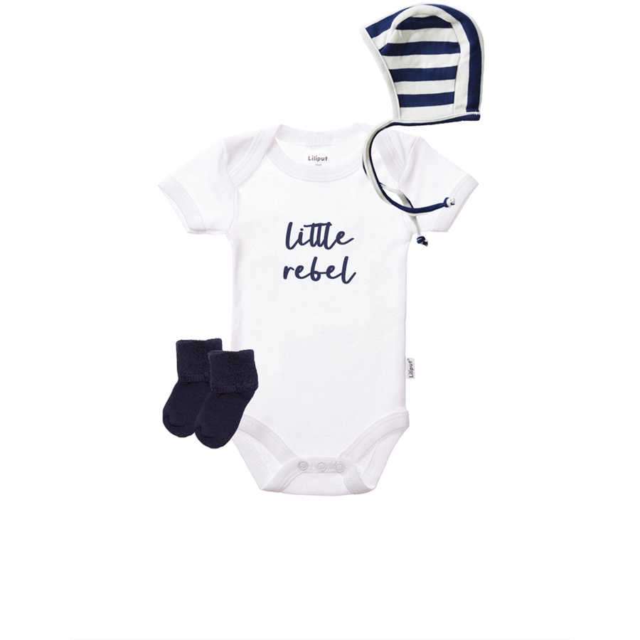 Liliput Erstausstattungsset (3-tlg.) Little rebel weiss blau