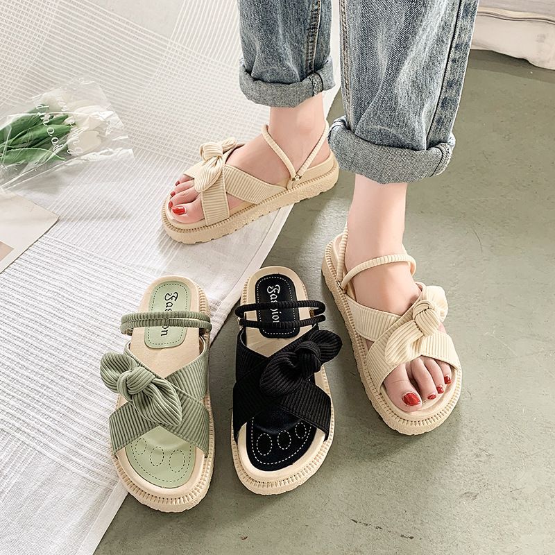 Nikao - Sandalen met strikaccent