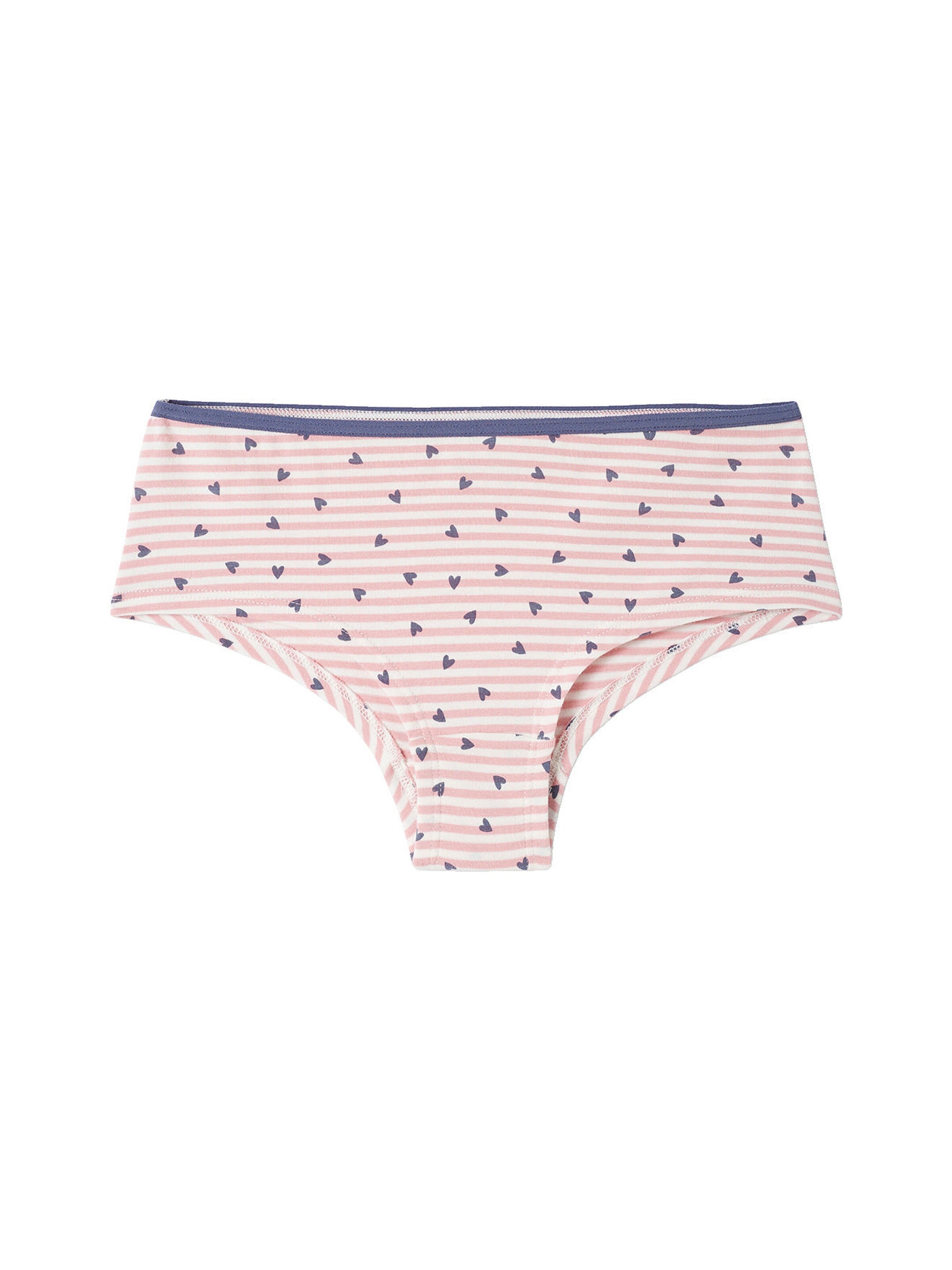 Vertbaudet 7er-Pack Mädchen Shortys, Herzen blau