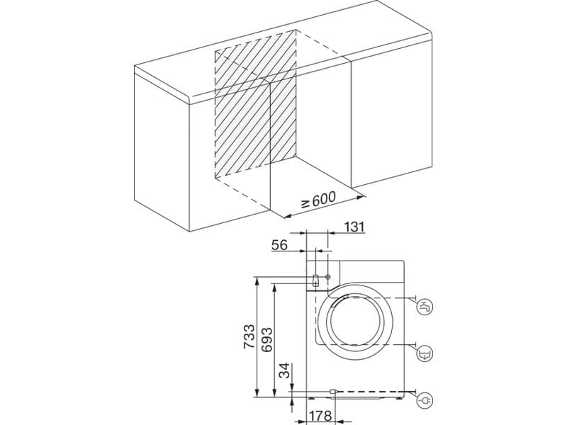 Miele Waschtrockner WTD 100-60 CH 8 kg / 5 kg Tumbler zum Waschen und Trocknen in einem