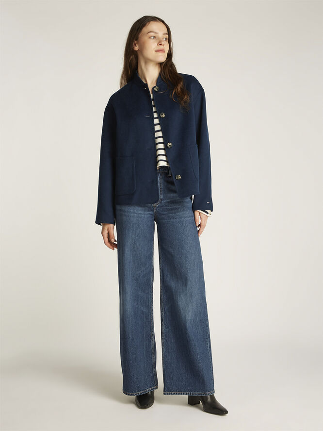 Tommy Hilfiger DF WOOL BOMBER JACKET Dark night navy