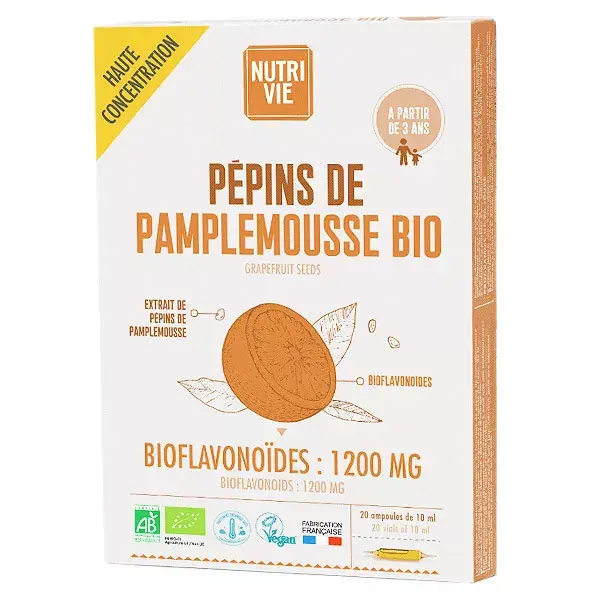 Ampolas de Semente de Toranja Orgânica Nutrivie 10 ml