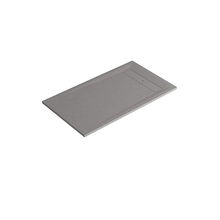 Receveur de douche 80 x 140 cm, résine, gris, GoodHome Luiro