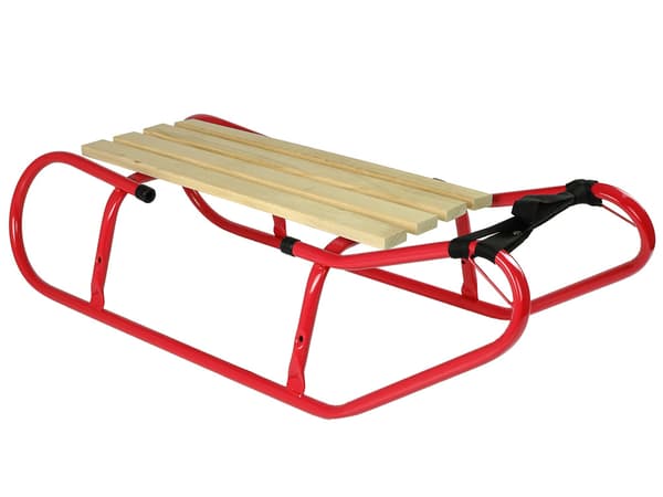 Metal Sled with Backrest Strap Red