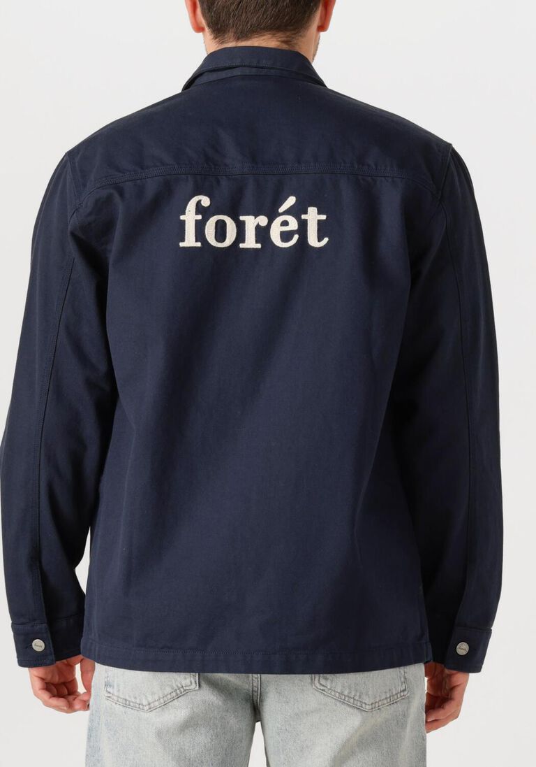 donkerblauwe forét overshirts rowan logo overshirt