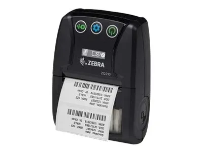 Zebra ZQ210 - Kvitteringsprinter - direkte termisk - Rulle (5,8 cm) - 203 dpi - op til 50 mm/sek. - USB 2.0, NFC, Bluetooth 2.1 EDR, Bluetooth 4.1 LE