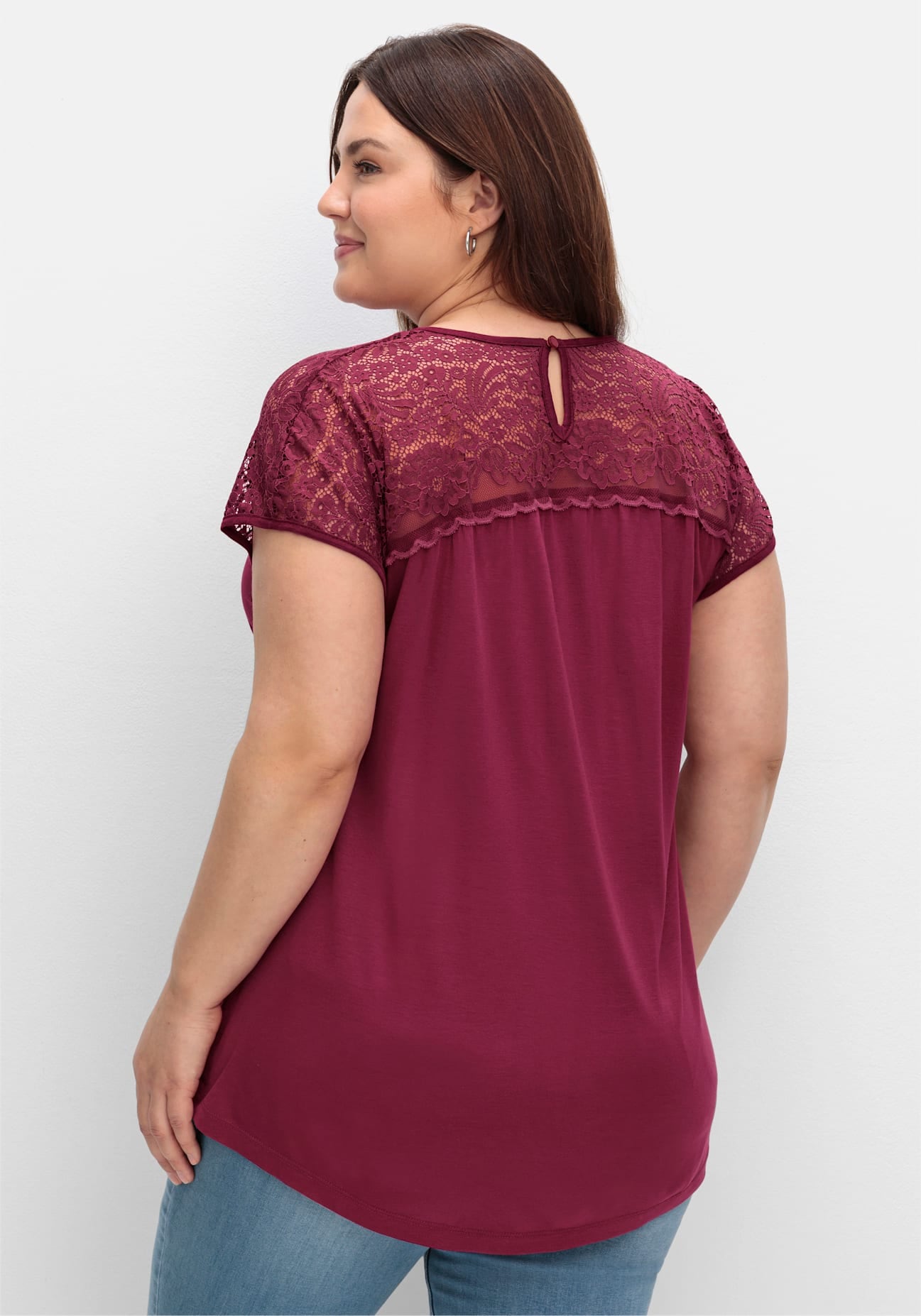 Sheego Spitzenshirt »Spitzenshirt«, 1 Stk.