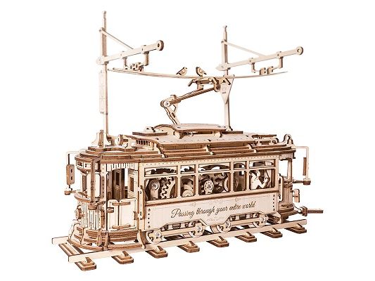 RoboTime Bausatz Strassenbahn Klassisches Tramm Lasercut Holzbausatz