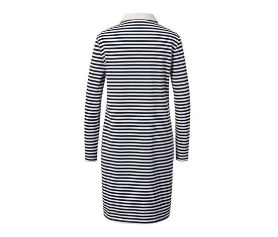 Gestreiftes Sweatkleid mit Polokragen