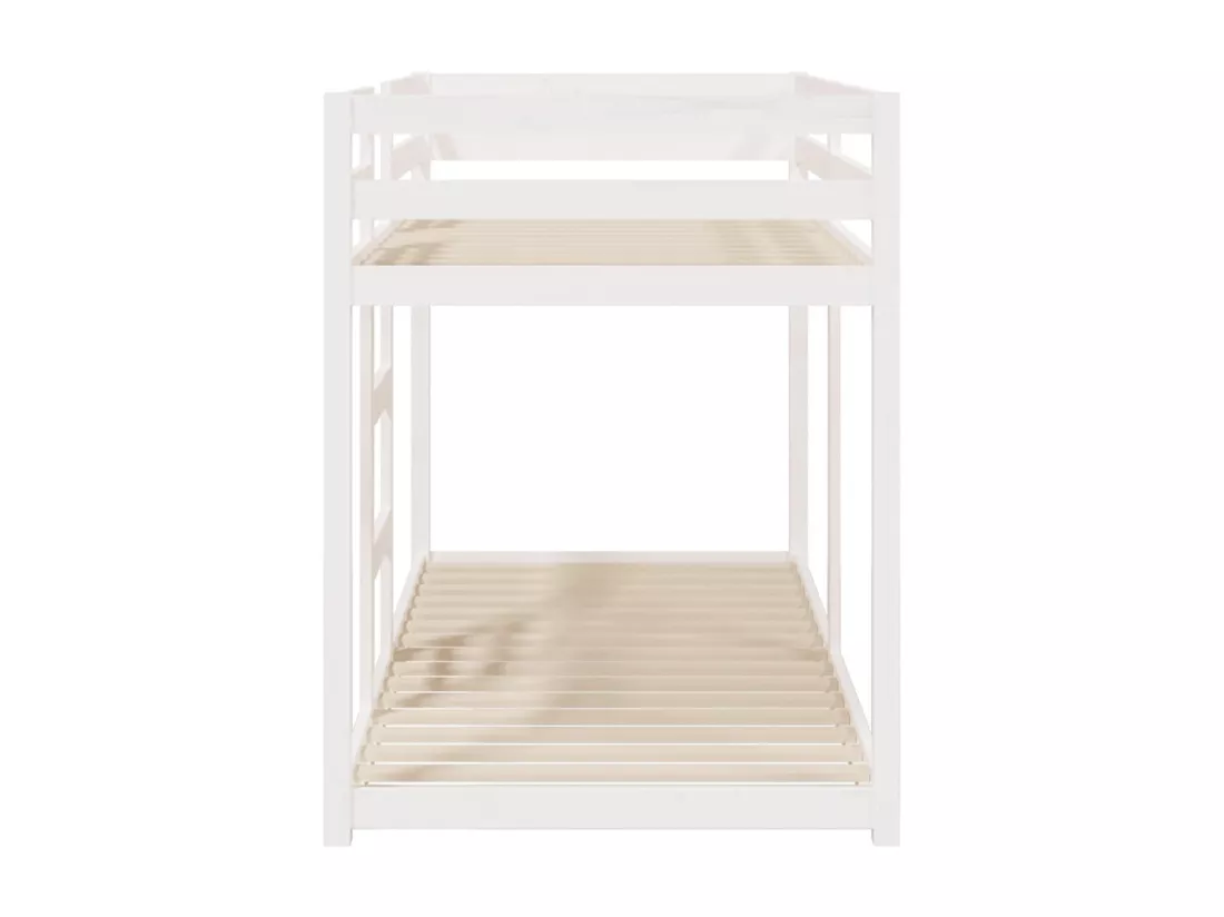Lit superposé Blanc 90x200 cm Bois de pin massif
