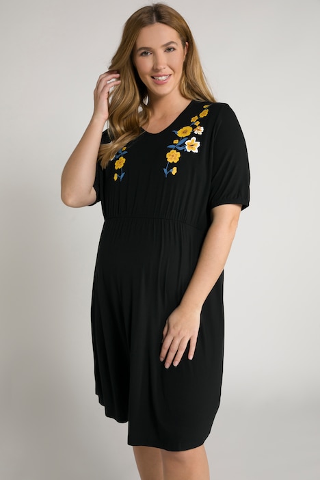 Bellieva-Kleid, Jersey, V-Ausschnitt, Halbarm, Quernaht