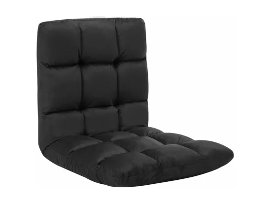 Prolenta Premium - Chaise pliable de sol Noir Microfibre