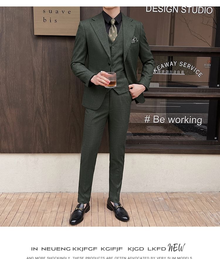 Deepwood - Blazer met knopen / Dubbelrijs blazer / Vest / Pantalon / Set