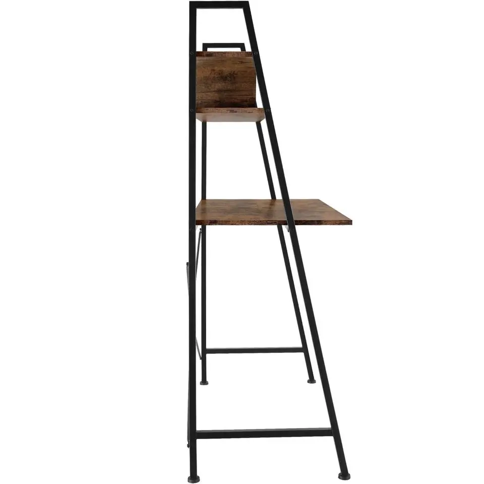 tectake Bureau Exeter 85,5x46,5x140cm, Industrieel Hout Donker, Rustiek