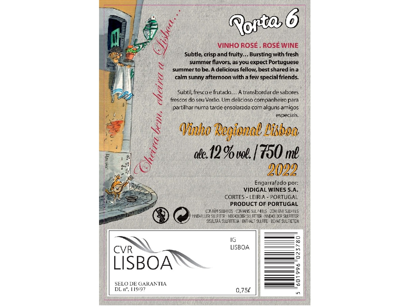 VINHO ROSÉ PORTA 6 LISBOA 0.75L