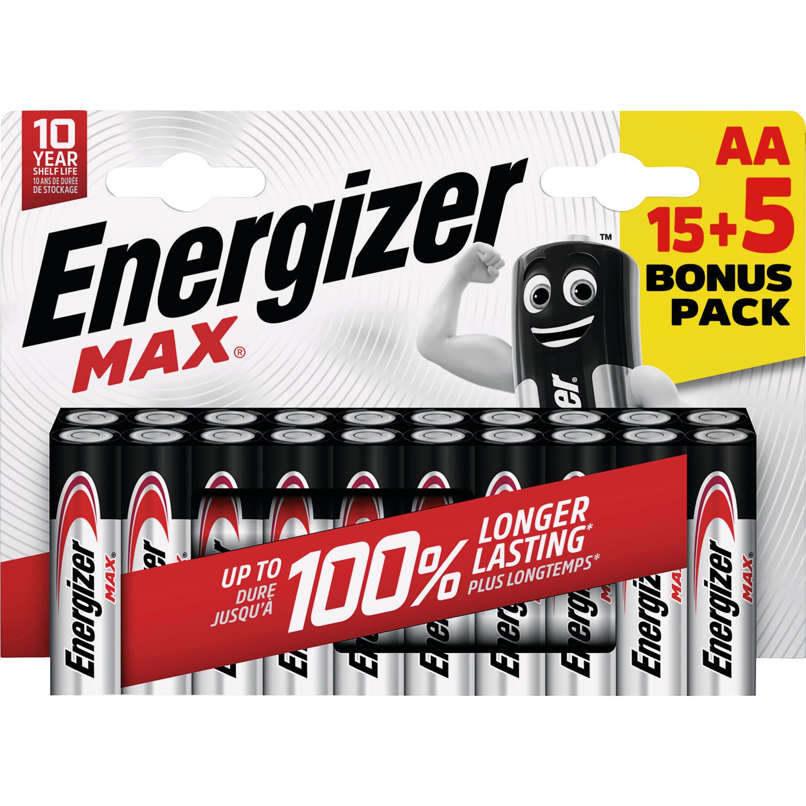 Energizer Batterien MAX AA 15 + 5 Stück gratis