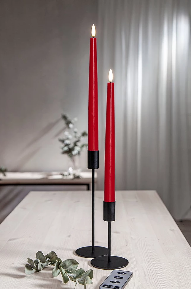 FLAMME SLIM batteridrevet lys 2-pakke 28 cm