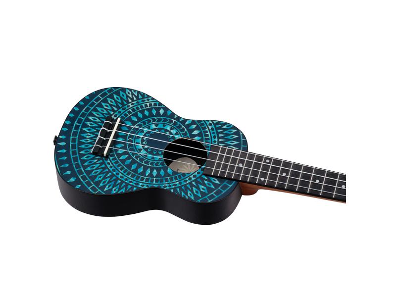 Ortega Guitars Ukulele Keiki Package K2SS-BKC – Blue Kaleid Der perfekte Einstieg in die Welt der Ukulele
