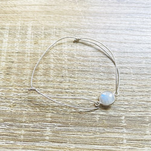 Bracelet alba pierre de lune argenté