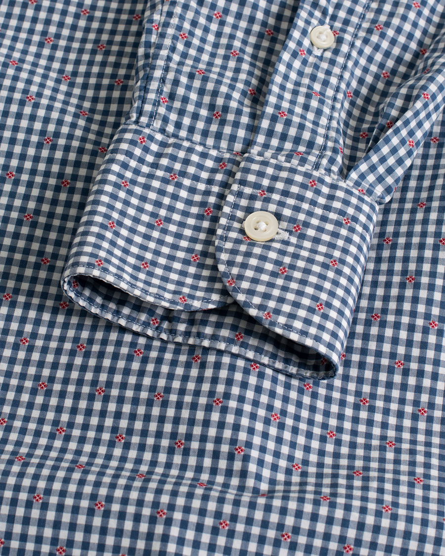 Ghirardelli Small Check Cut Away Shirt Blue 39
