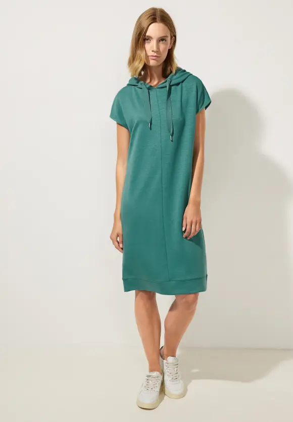 Langes Kapuzen Sweatshirt - lagoon green