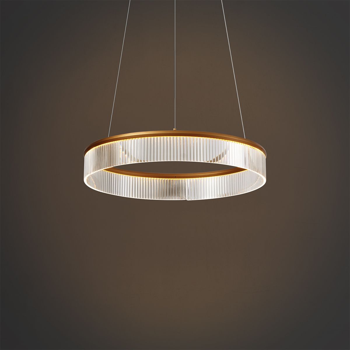 Moderne hanglamp messing 59cm incl. LED 3-staps dimbaar - Anello Chandelier