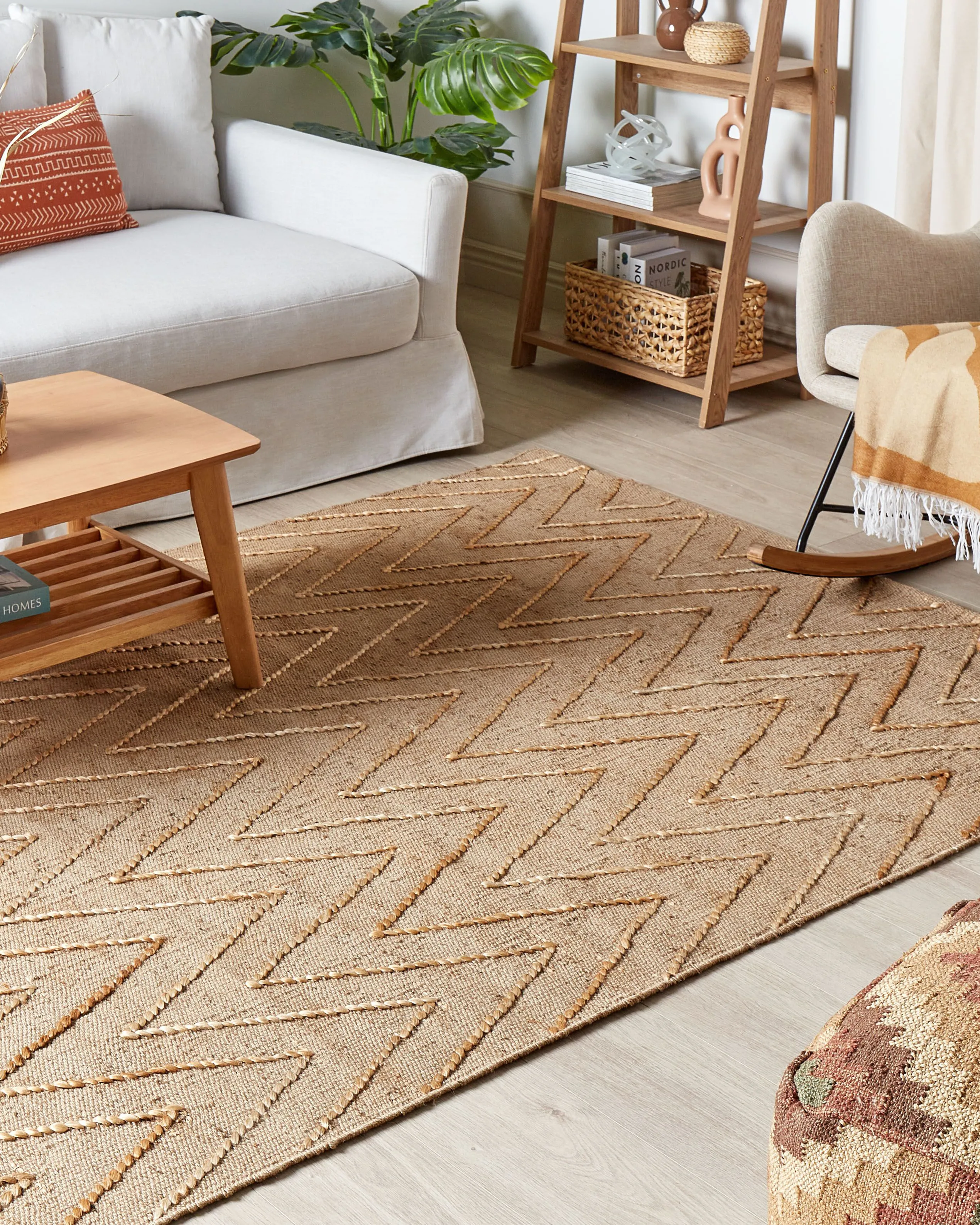 Vloerkleed DADAY Beige 160 x 230 cm Jute