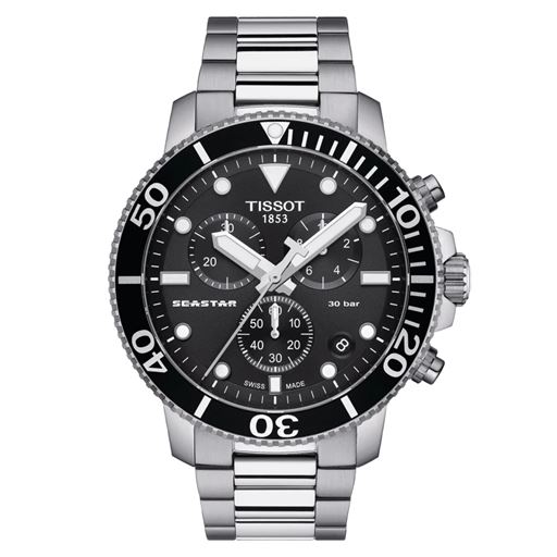 Tissot Seastar T120.417.11.051.00 Herreur, Sølv/Sort, 46 mm