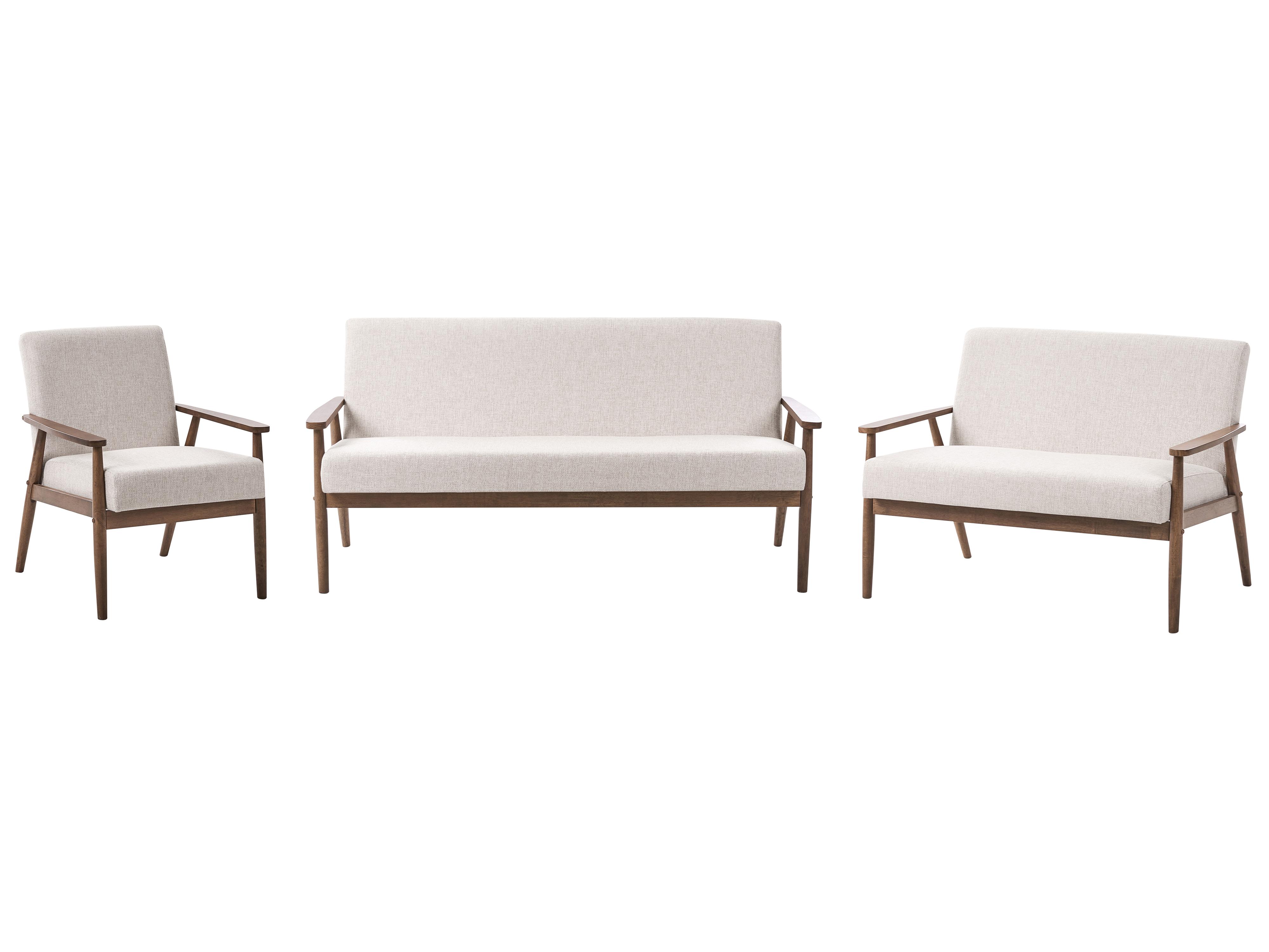 Bankenset 6-zits ESRUM Stof Donkerbruin/beige