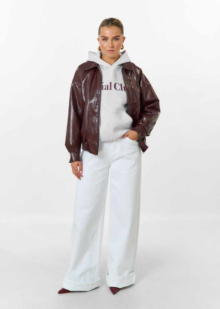 Social club hoodie lichtgrijs