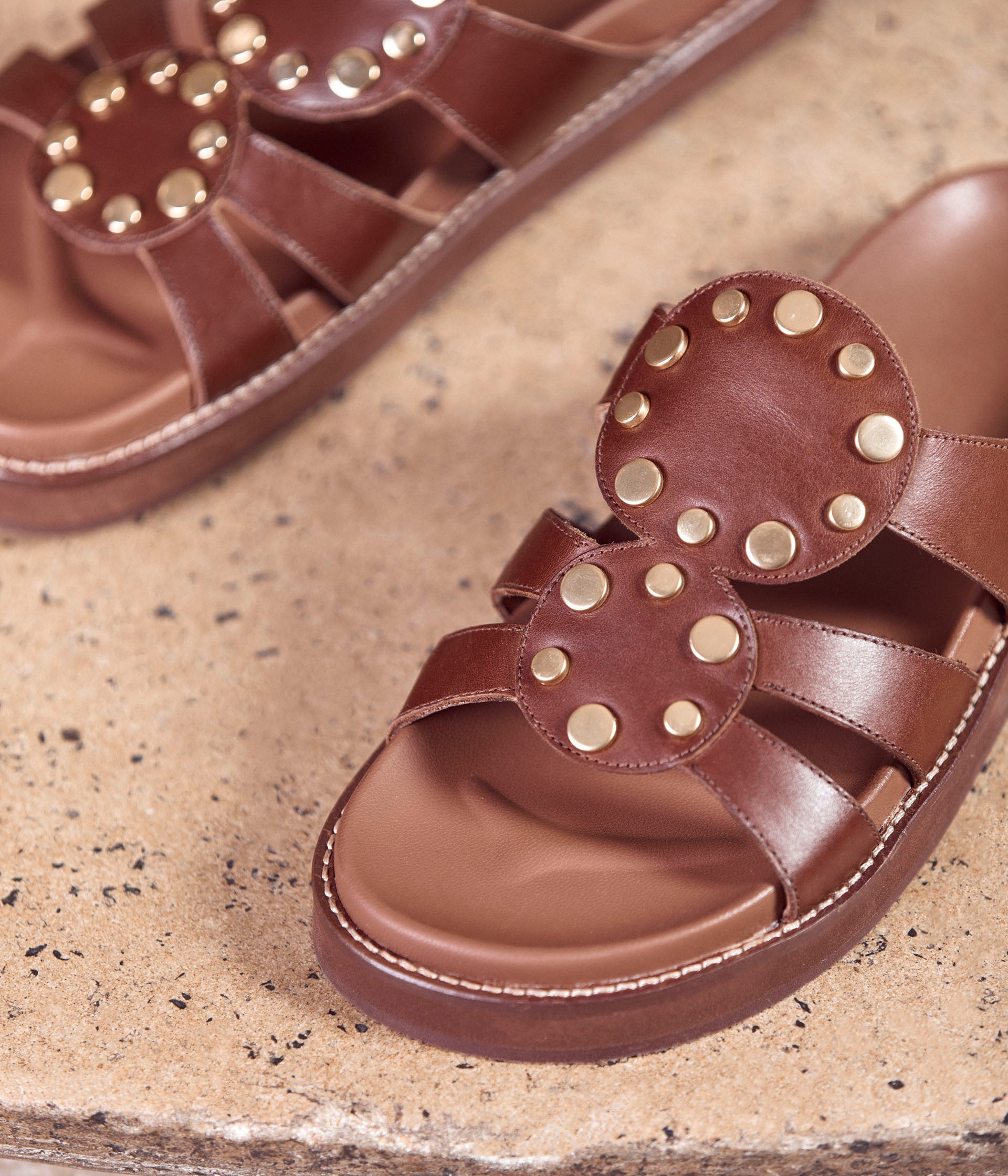 Mules marron Ana