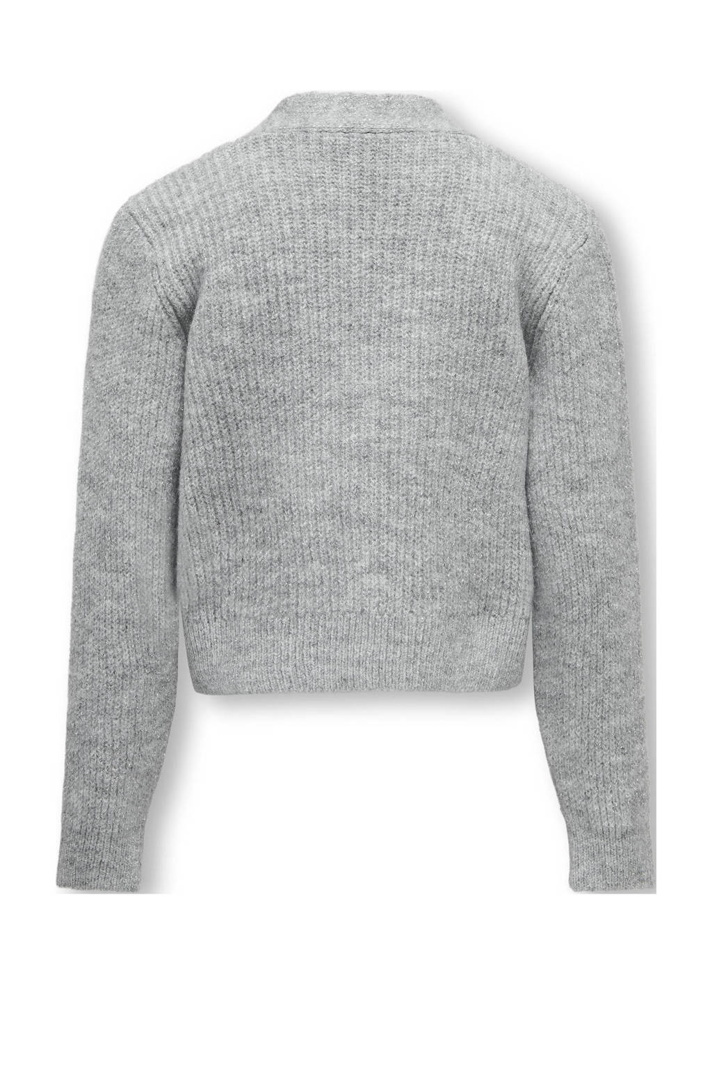 ONLY gebreid vest KOGORIANA lichtgrijs melange