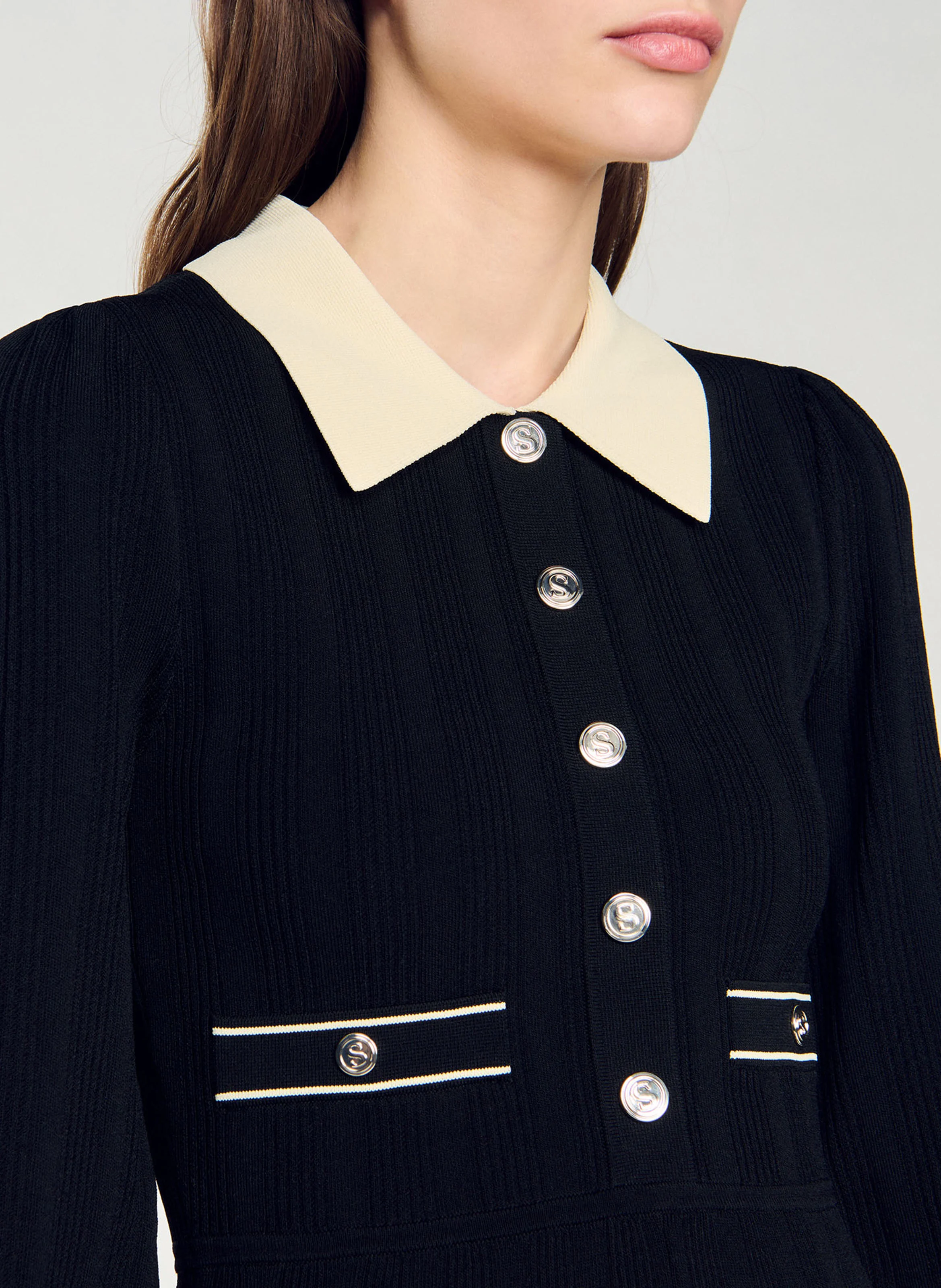 LISON - Robe courte col classique| Multicolore