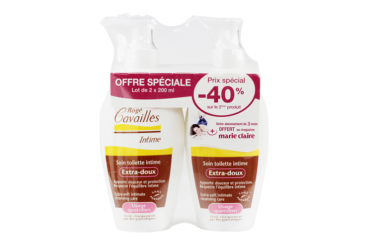 Soin toilette intime extra doux 2x200ml dont -40% sur le 2ème