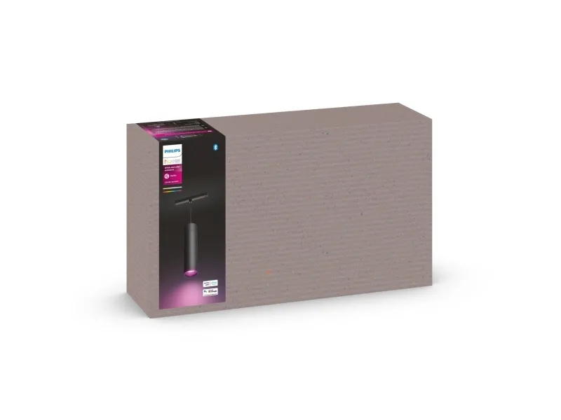 Philips Hue White and Color Ambiance - Vedhængslampe - LED-lyspære - 5.2 W - 2000-6500 K - cylinder - sort