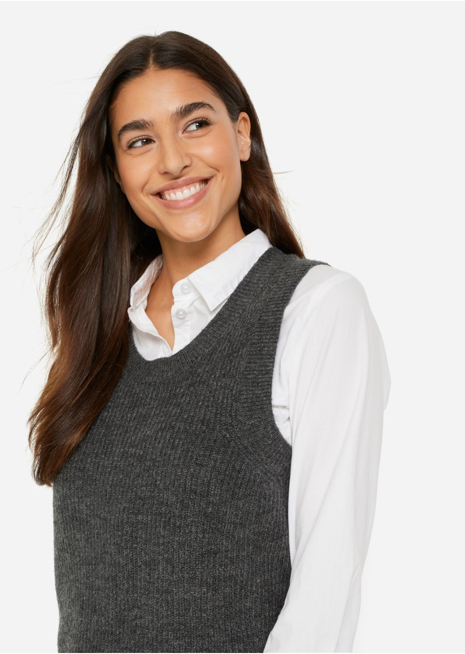 Pull sans manches avec fentes latérales