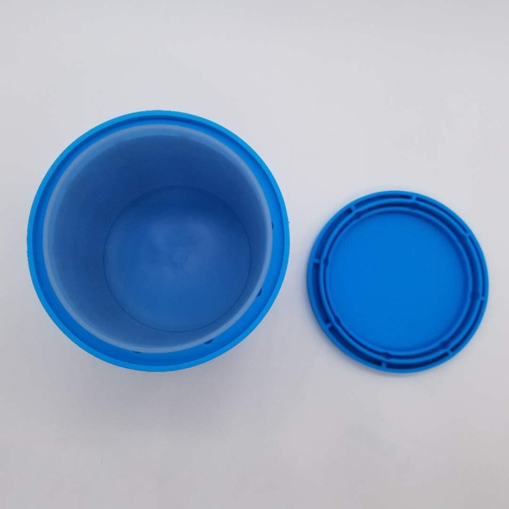 2in1 Silikon Eiswürfel Form Ice Cube Maker Eisbehälter mit Deckel - Blau